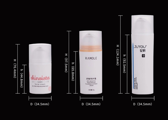 15ML 30ML 50ML PP/PCR Lotion Pump Flasche ohne Luft für Bildschirmdruck und gleichmäßige Dosierung