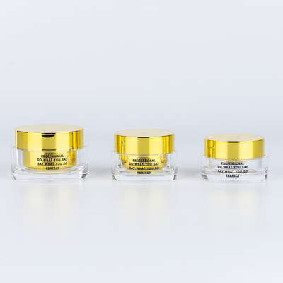 15g 30g 50g Doppelwand Acryl-Kosmetikcreme-Glas mit goldenem Deckel Nagellack Flasche