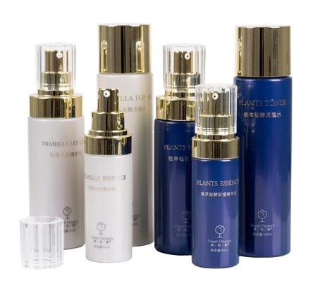 40 ml PET-Kragenmaterial Kosmetikflasche mit Acrylkappe und Luxus-Kosmetikverpackung