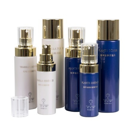 40 ml PET-Kragenmaterial Kosmetikflasche mit Acrylkappe und Luxus-Kosmetikverpackung