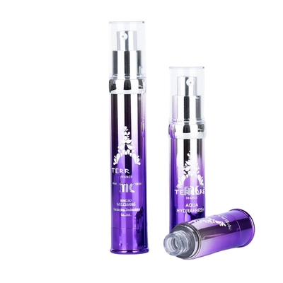 Industrie-Kosmetik 15 ml 20 ml 30 ml Luftlose Pumpenflasche mit Bildschirmdruck und UV-Handwerk