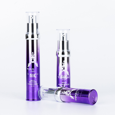 Industrie-Kosmetik 15 ml 20 ml 30 ml Luftlose Pumpenflasche mit Bildschirmdruck und UV-Handwerk